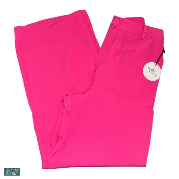Milk & Honey Hot Pink Boutique Belted Blazer & Pant Set Business Chic Small NEW - Picture 5 of 12